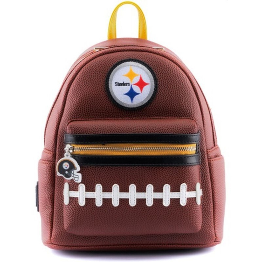 NWT Loungefly NFL Pittsburgh Steelers Pigskin Logo Mini Backpack